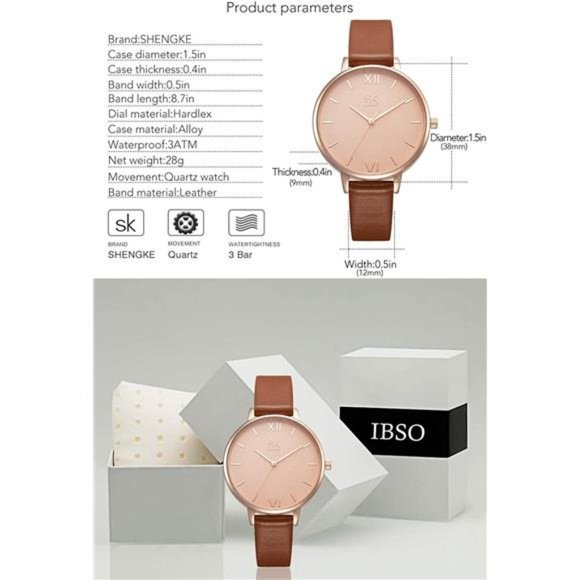 Women Watches Leather Band Luxury Quartz Watches Girls Ladies Wristwatch - Picture 6 of 6